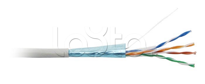 Кабель витая пара, экранированная Hyperline FUTP4-C5E-S24-IN-PVC-GY-305 (305 м)