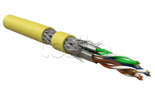 Кабель для сетей Industrial Ethernet, категория 7, 4x2x26 AWG, многопроволочные жилы (patch), S/FTP, PVC, желтый ISFTP4-C7-P26/7-PVC-YL Hyperline (500 м)