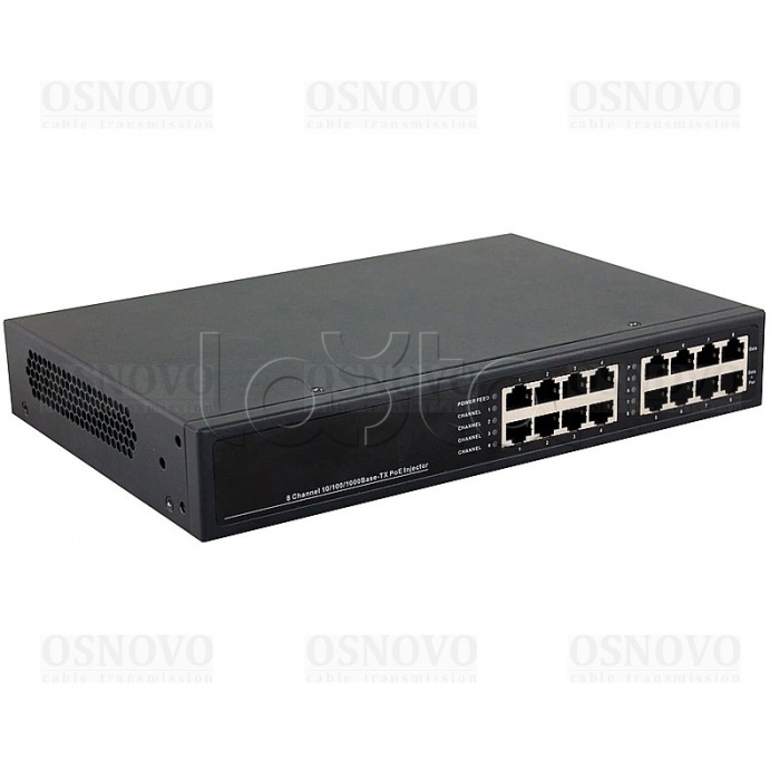 PoE-инжектор Gigabit Ethernet на 8 портов OSNOVO Midspan-8/150RG
