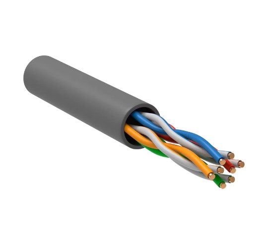 Кабель витая пара U/UTP кат.5E 4x2х24AWG LSZH серый (100м) ITK LC1-C5E04-121-100