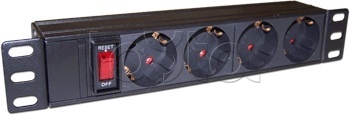 Блок розеток 10&quot; 4 шт., 10A 250V, без шнура питания TWT TWT-PDU10-10A4P