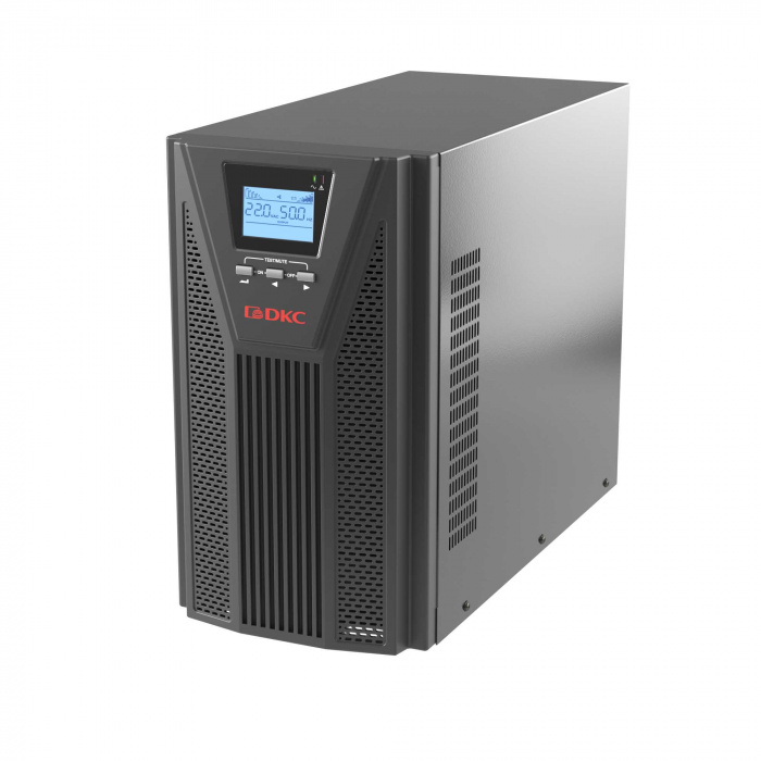Онлайн ИБП ДКС серии Small Tower, 3000 ВА/2700 Вт, 1/1, 4xSchuko, EPO,USB, RS-232, RJ45 DKC (SMALLT3A10S)
